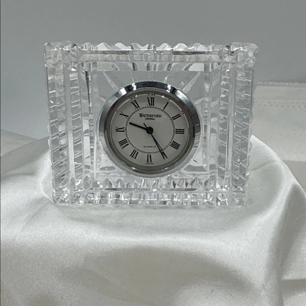 Waterford Crystal Clock with Silver Accents